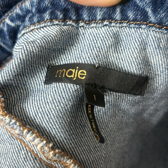 MAJE 
Patchwork-Effect Faded Denim Jacket (Size 1/small) - Picture 8 of 9